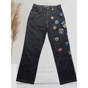 Vintage Y2K Phat Farm Patch Denim Hip Hop Baggy Skater Jeans Men’s W34 L33